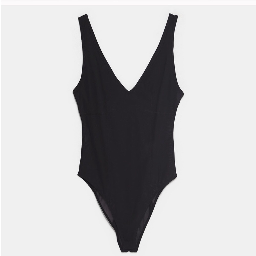 Zara semi sheer bodysuit M